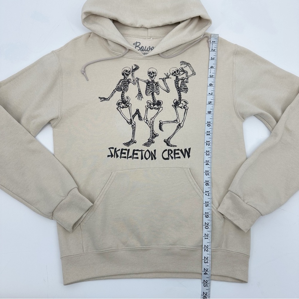 Bowery Supply Co. Skeleton Crew Graphic Hoodie Beige Size Small - Picture 8 of 9